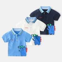 2 6t high quality summer cotton baby polo shirts cartoon print kids short sleeve clothes bebe boys tops toddlers clothing