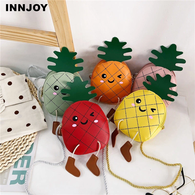 Детский милый кошелек из искусственной кожи с рисунком ананаса сумки через плечо