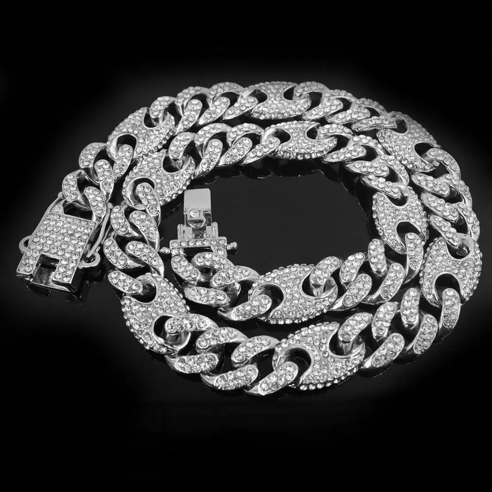 13 мм круговая цепочка со звеньями из звеньев в форме носа свиньи Майами кубинское