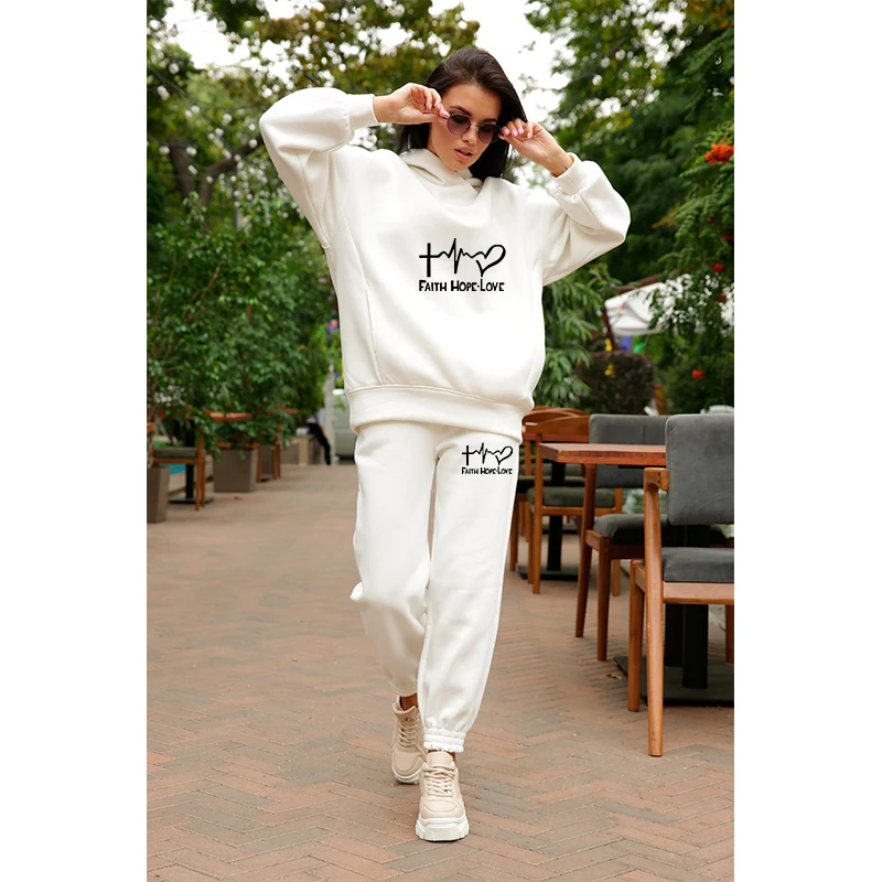 Женский спортивный костюм из 2 предметов повседневный комплект двух толстовка с