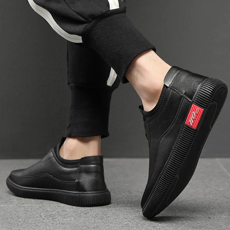 

WOTTE 2020 Leather Shoes Men Fashion England Man Shoes Leather reathable Male Walking Shoes Genuine zapatos hombre