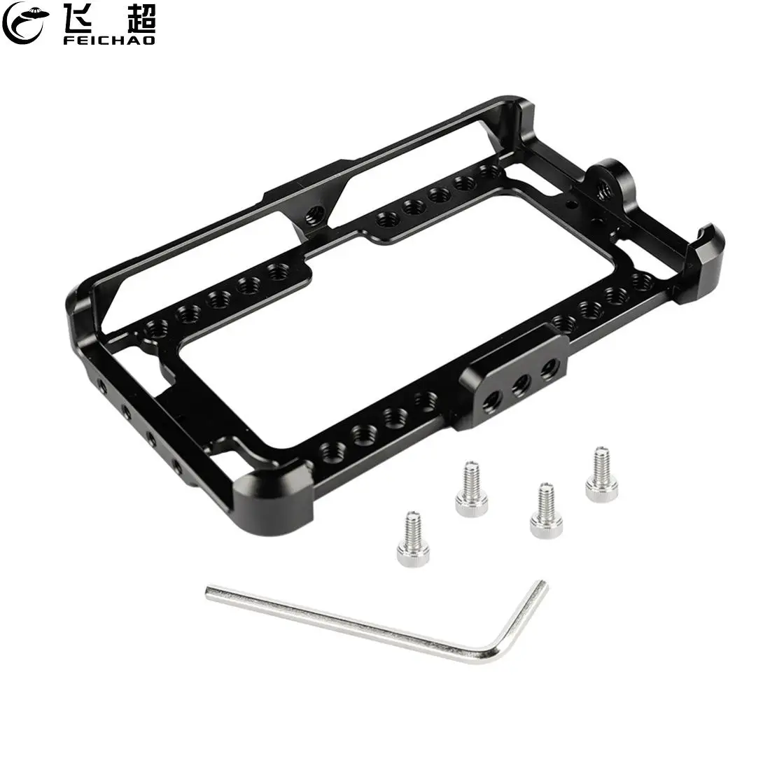 

Monitor Cage Bracket Case 1/4"-20 Cheese Mount Aluminum Alloy for FeelWorld F5 Pro V2 5/5.5 Inch Display On-Camera Accessories