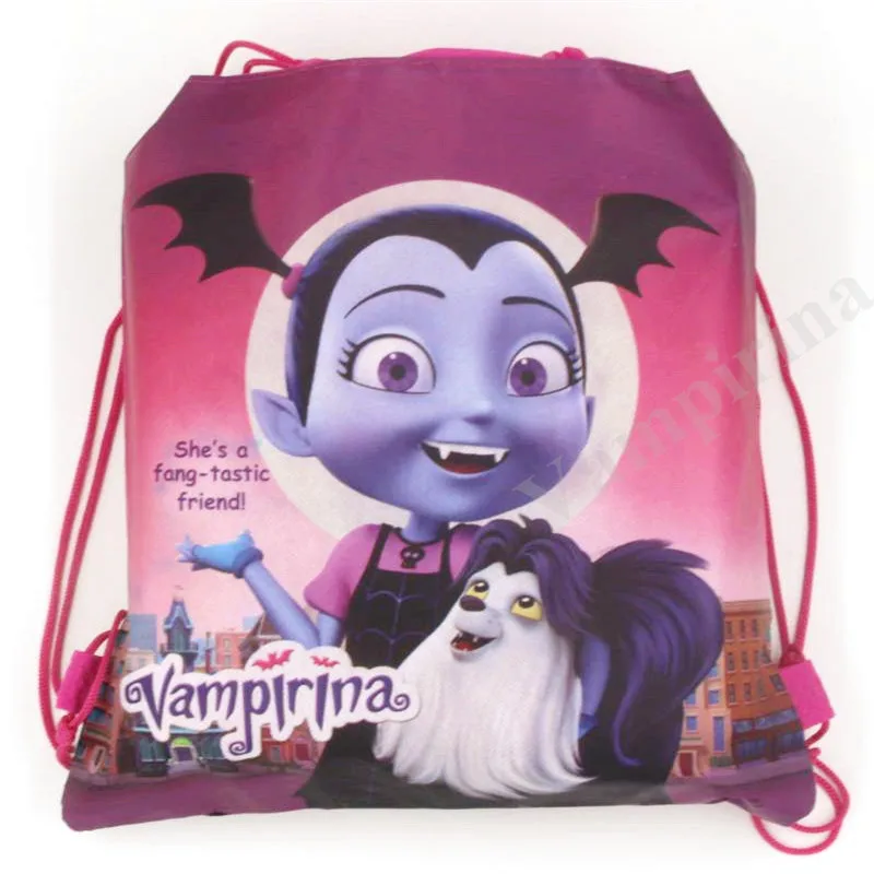 

Drawstring Backpacks School Bags For Kids Boys Girls New Popular Cartoon Vampirina Printing School Backpack For Children