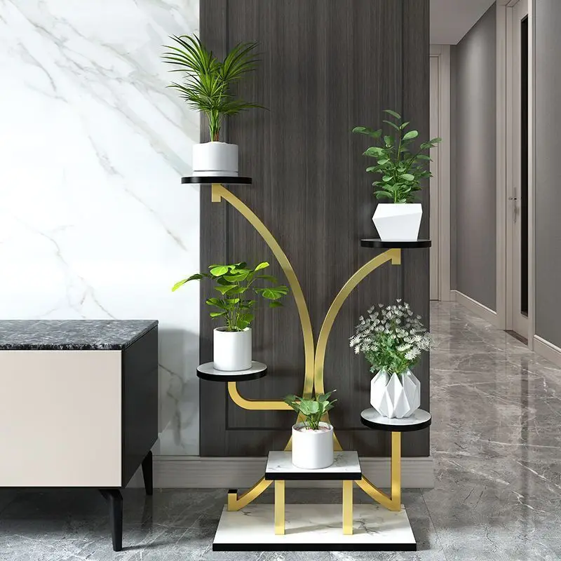 

Living Room Flower Stand Simple Indoor Green Radish Floor with Wheel Multi-layer Rack Nordic Iron Light Luxury Succulent Flower