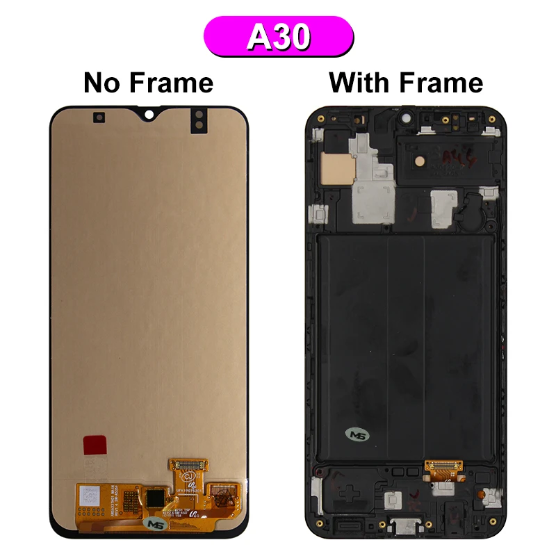 Pantalla AMOLED para m&oacute;vil, digitalizador de pantalla t&aacute;ctil para Samsung Galaxy A20, A30, A50, A50S, A30S, A205F, A305F, A307F, A505F, A507F-2