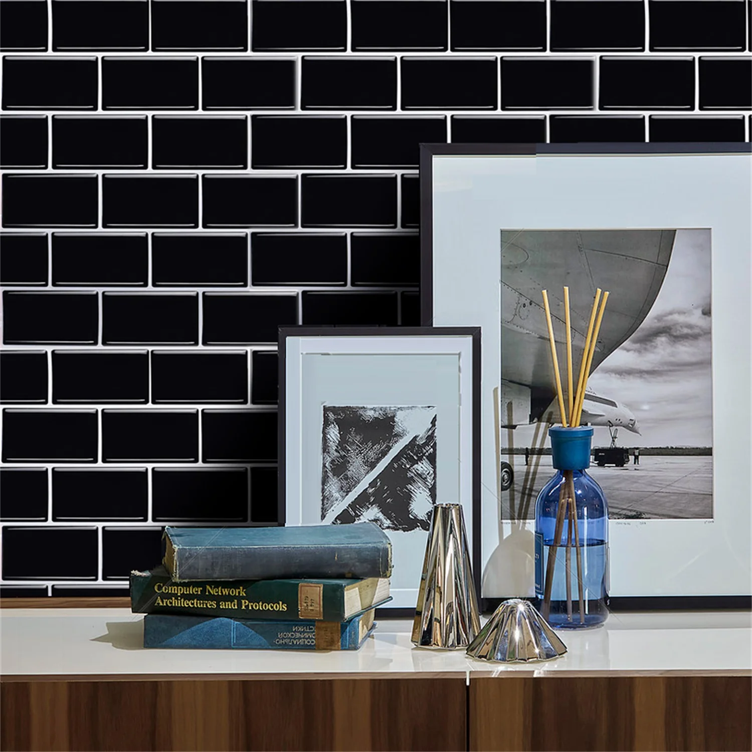 5pcs peel 3d wall stickers self adhesive tile adhesive tiles 3d wallpaper home decor wall decals for kitchen bathroom waterproof free global shipping