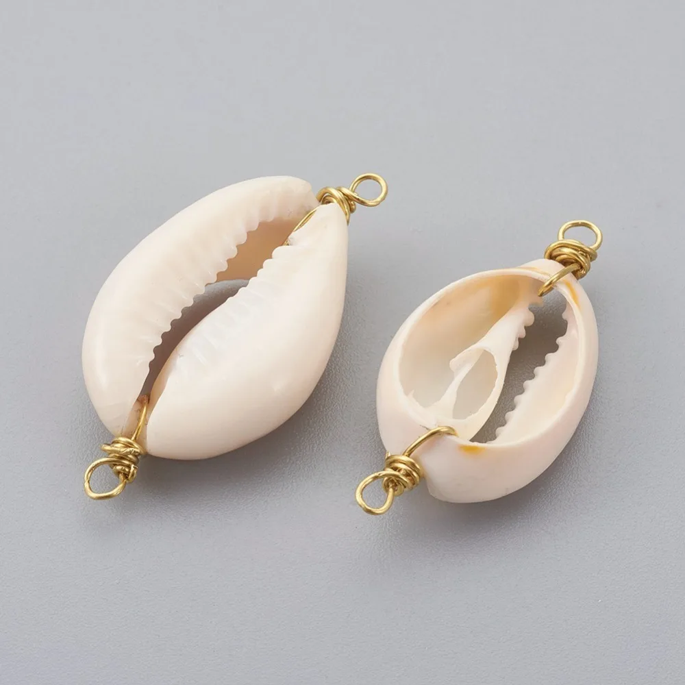 50 шт. Золотой гальванический корпус Cowrie соединительный соединитель подвески для