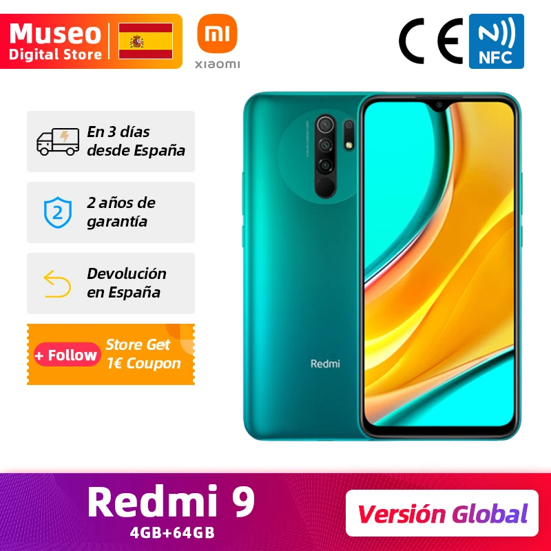 Смартфон Xiaomi Redmi 9 4 + 64 ГБ 6 53 дюйма 13 МП 5020 мАч | Мобильные телефоны и аксессуары