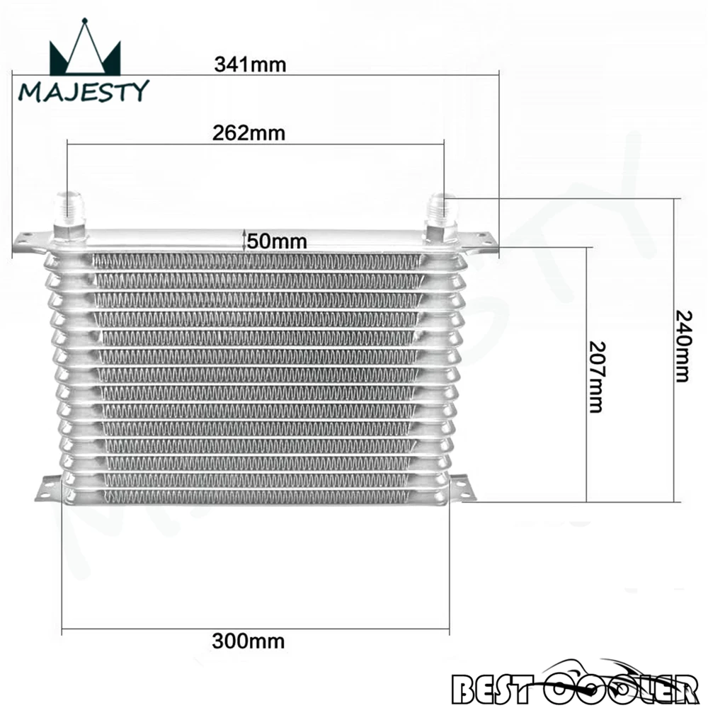 

15 Row 10AN Engine Oil Cooler + 3/4*16 / m20*1.5 thermostat Sandwich Plate kit Gold