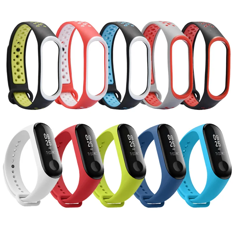 10pcs mixed 2 10 шт./упак. для Mi band 4 Ремешок Браслет для Mi Band 4 Mi band 3 ремешок силиконовый ремешок Mi 4 3 аксессуары резиновый браслет - Цвет: 10pcs mixed 2