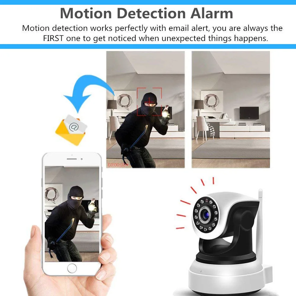 Камера видеонаблюдения 1080 пикселей поддержка Wi-Fi 720 P2P ночное видение