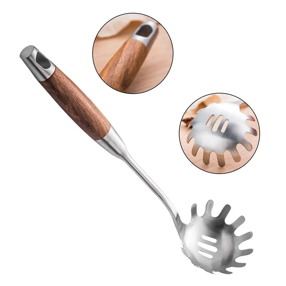 Новинка 2020 г. термостойкая ложка для макаронных изделий с деревянной ручкой из