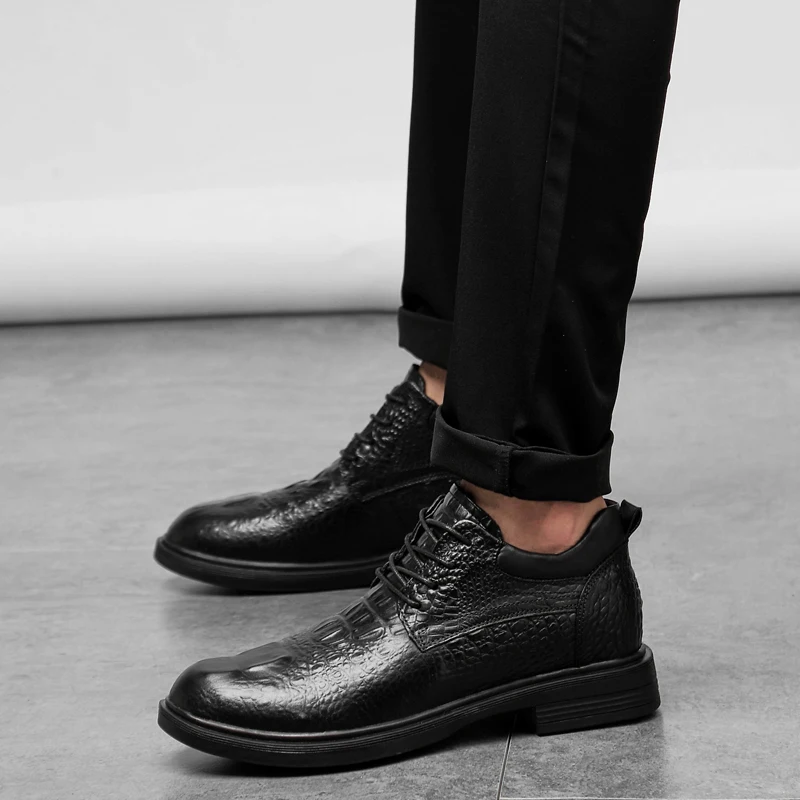 Обувь из натуральной кожи Мужская Брендовая обувь Нескользящая модная мужская