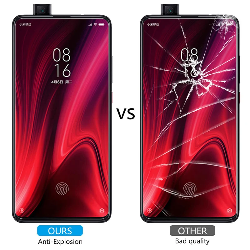 2 шт. закаленное стекло для телефона Redmi K20 Pro защитная пленка 9H HD Прозрачная
