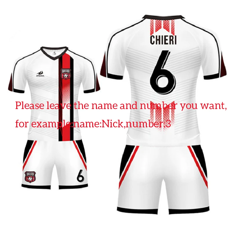 Print name number Игровые футболки на заказ для мужчин и женщин Camiseta Futbol из полиэстера футбольные наборы полная печать Футбольная форма для мужчин - Цвет: Print name number