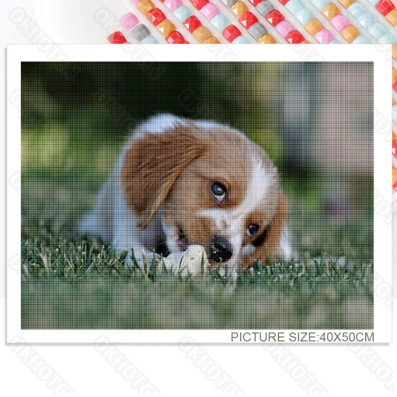 

Diy Diamond Painting Modern Home Decoration Stickers Diamond Embroidery Frameless Painting Pet Dog Hanging Painting