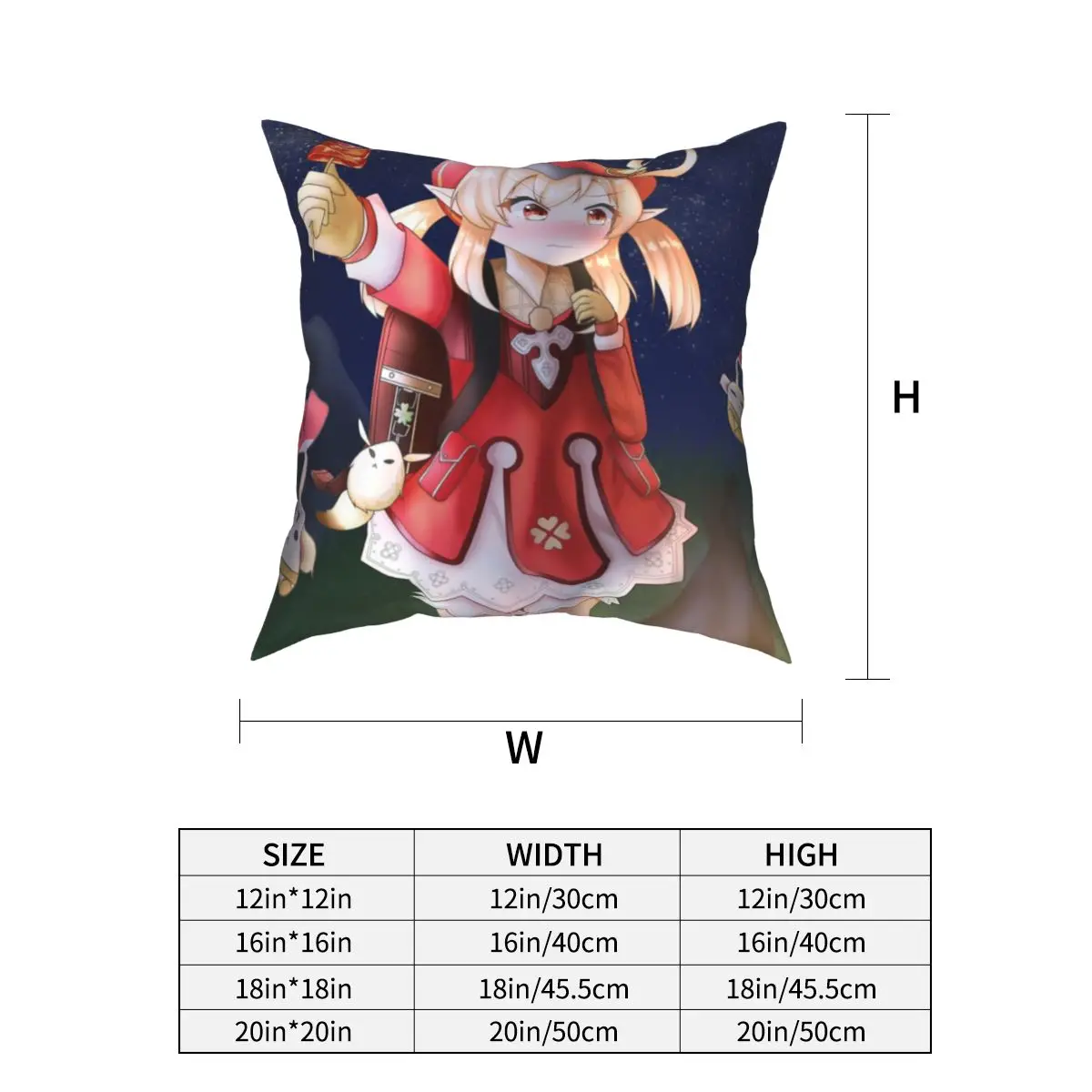

Klee Cute Genshin Impact Pillowcase Printing Fabric Cushion Cover Gift Throw Pillow Case Cover Seater Square 40X40cm