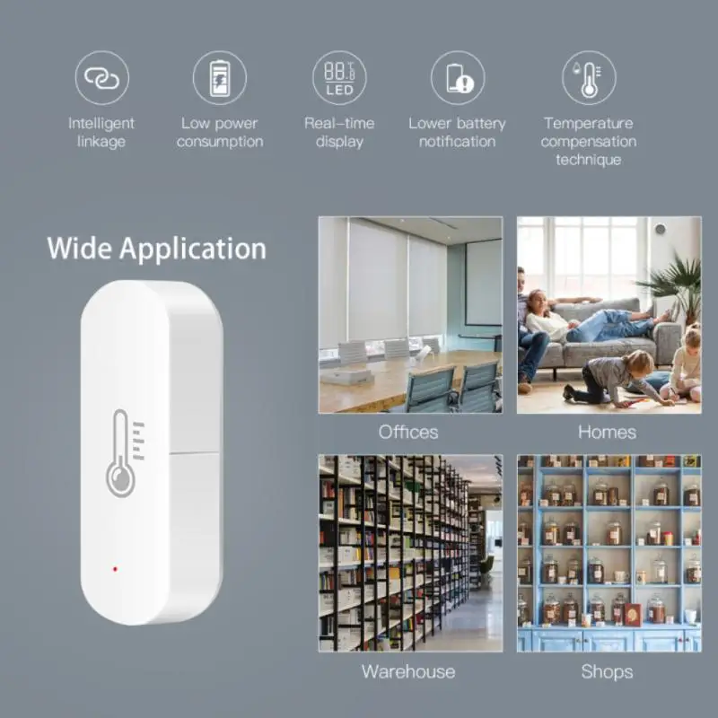 Tuya ZigBee Smart Wireless Thermometer And Hygrometer Sensor Battery PowerWork With Alexa Google Home SmartLife/Tuya App Control |