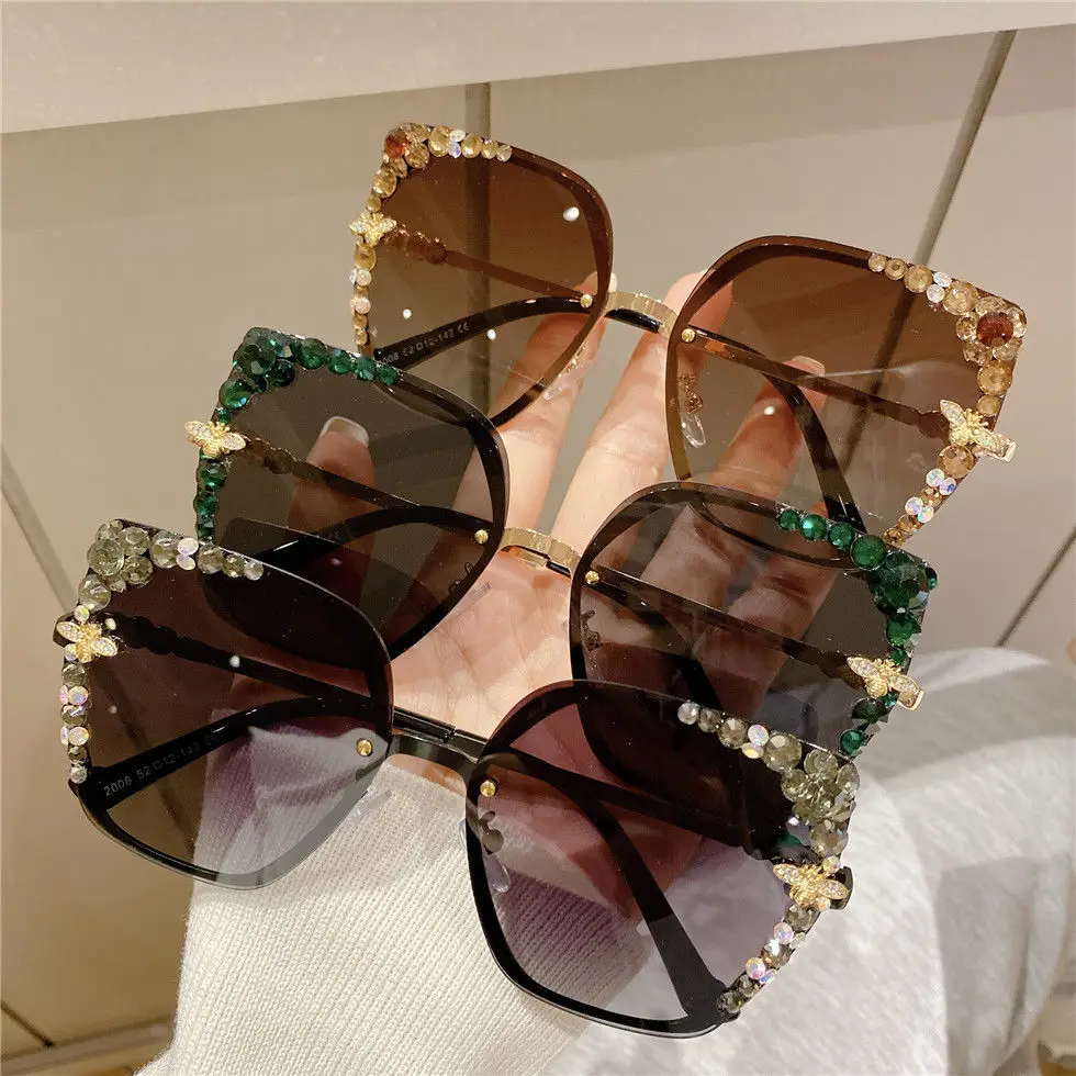 

Чистый красный со стразами модные женские туфли солнцезащитные очки женщин маленький уход за кожей лица анти-ультрафиолетовое излучение Н...