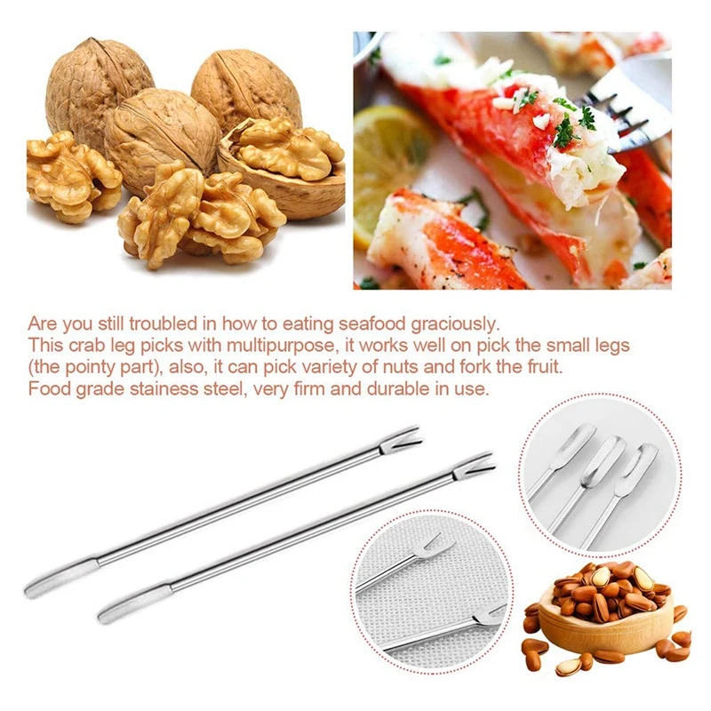 

10Pcs Seafood Tools Crab Crackers Nut Cracker Forks Set Opener Shellfish Lobster Leg Sheller Kitchen Accessories