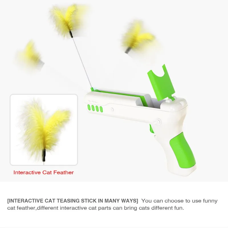 

Pop-up Flexible Funny Feather Toy For Cat Interactive Game Cat Toys Teasing Cat Feather Stick Teaser Toy Pet Supplies