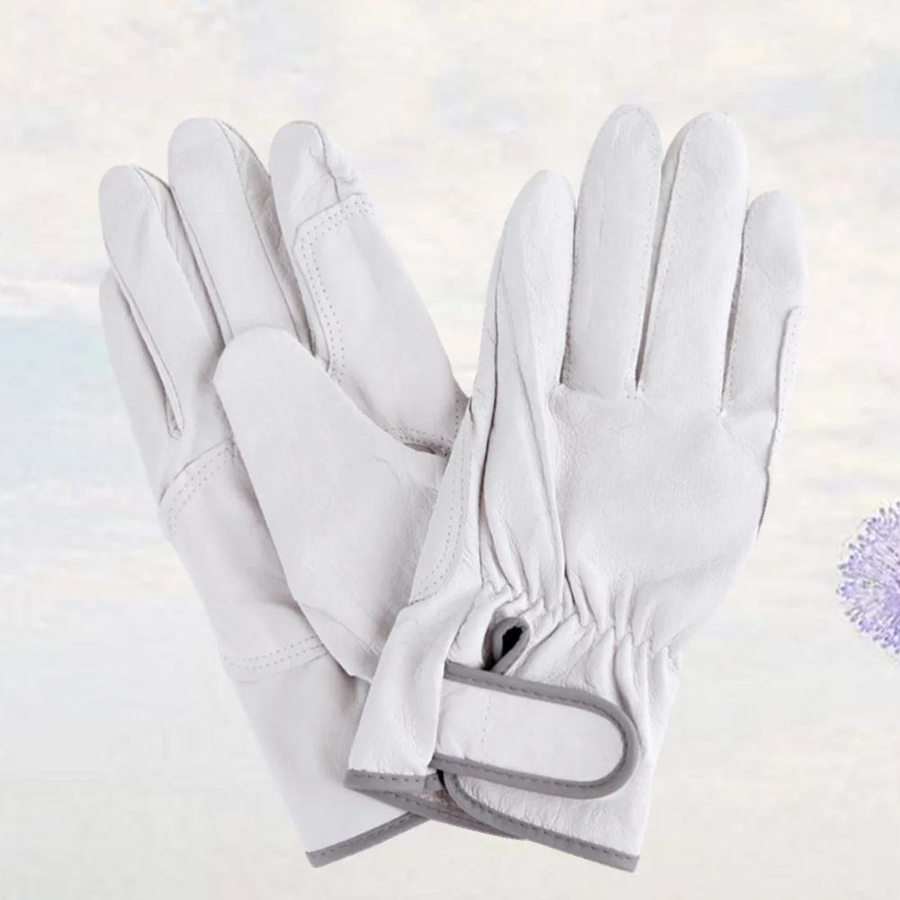 

1 Pair Heat Resistant Leather Welding Adjustable Hook and Loop Sleeve Insulated for Stove Oven Welding Cotton Lini