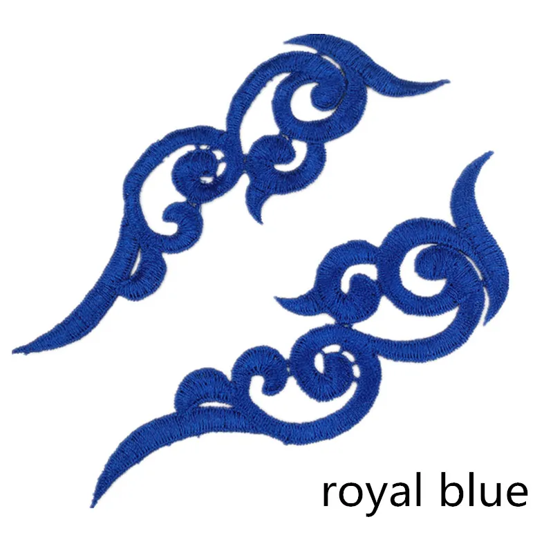 royalblue Zsbszc 20 зеркальные пары LP-1882 полиэстер Ткань Цветы нашивки красочные облака craf белый черный кружево Аппликация аксессуары DA003 - Цвет: royalblue