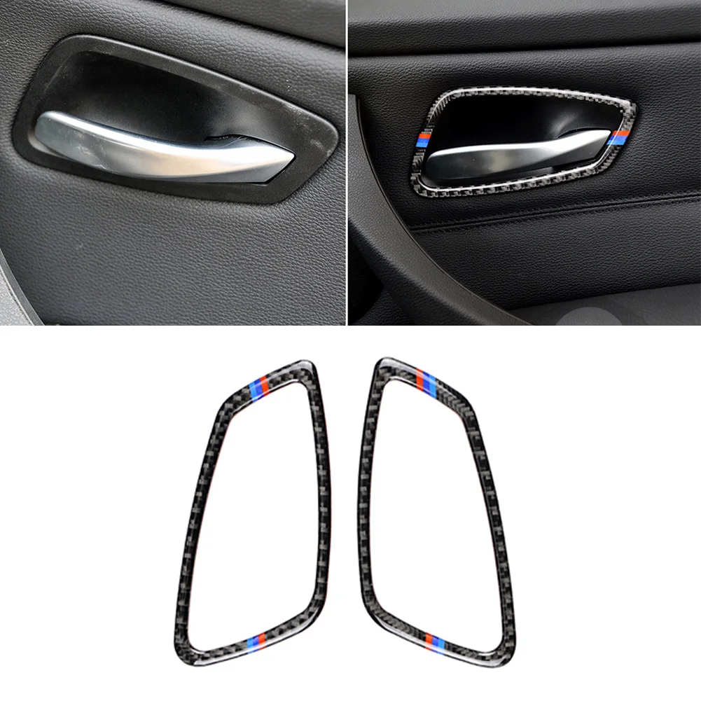 

Карбоновая внутренняя дверная ручка, декоративная отделка для BMW E90 E92 M3 07-13, детали для украшения автомобильного интерьера