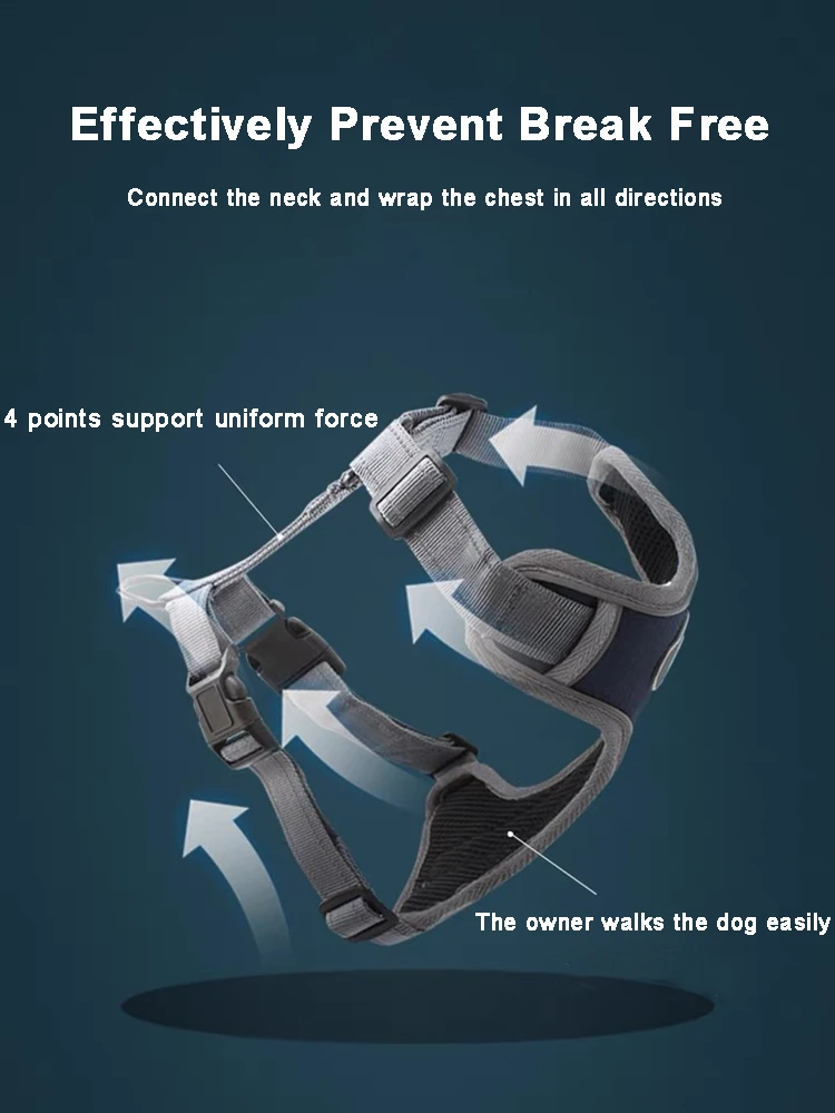 Нагрудный поводок для собак крупных пород регулируемый ошейник съемная