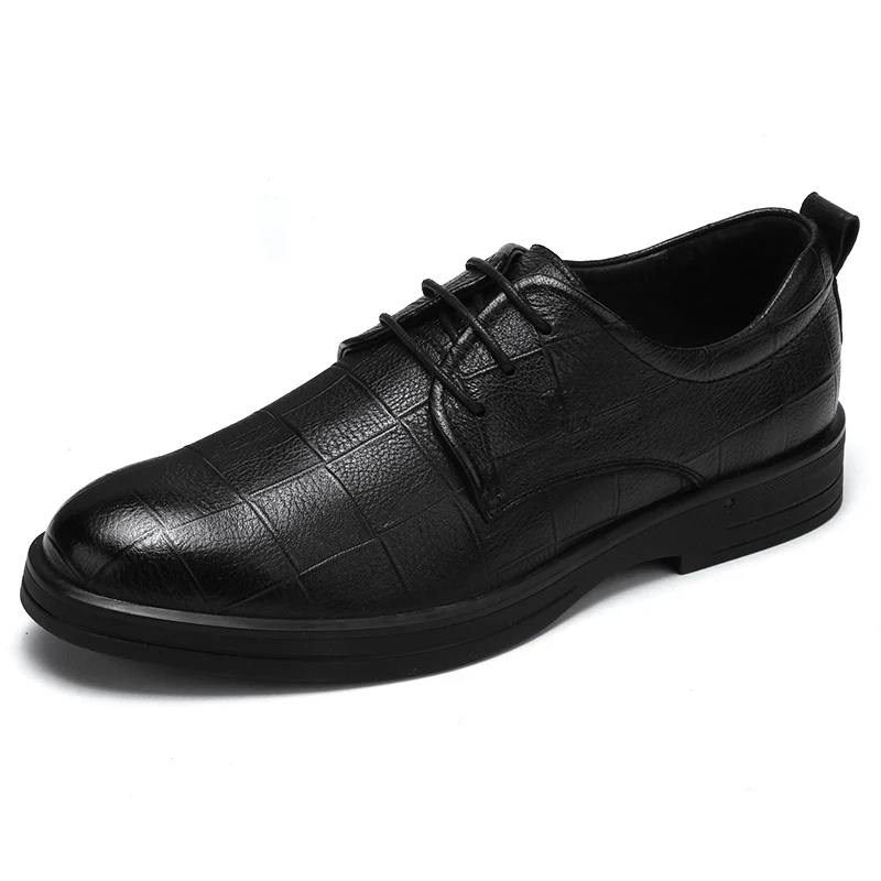 A932005990Black CAMEL/Осенняя мужская обувь в британском стиле; Повседневная обувь из натуральной кожи в деловом стиле; Мужская обувь из овечьей кожи с каменным принтом; стелька из свиной кожи - Цвет: A932005990Black