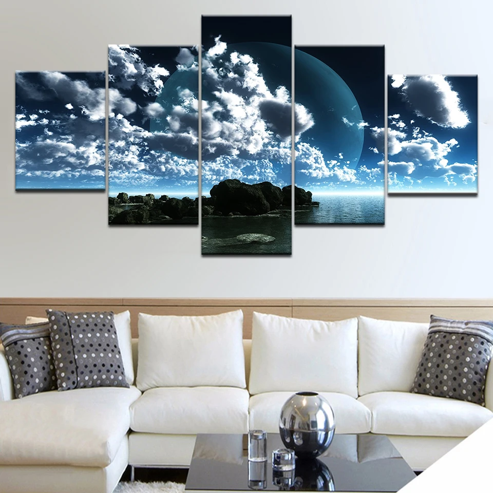 

5d 5pcs diamond mosaic Blue Sky Clear Ocean full square diamond painting diy handwork embroidery with diamonds for seascape set