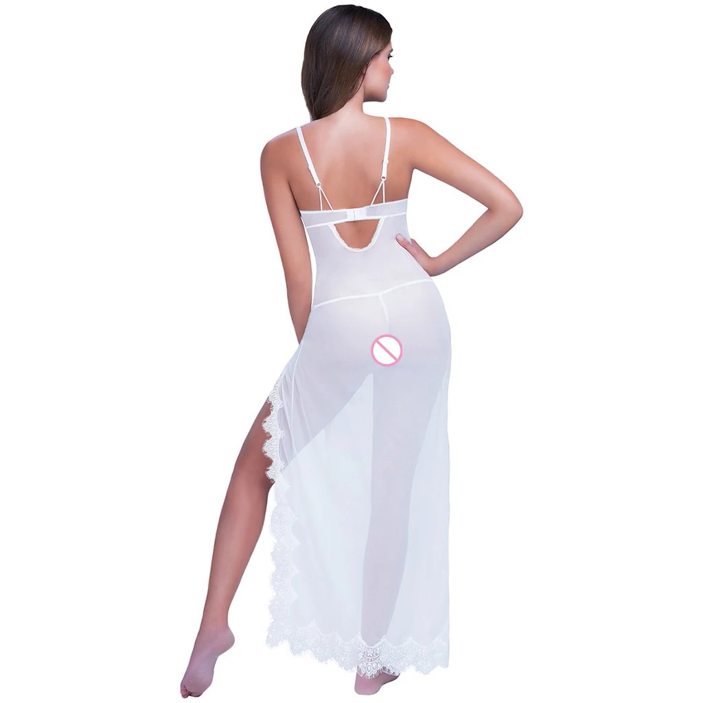 Женское ночное платье Пеньюар сексуальное нижнее белье кружева Babydoll пижамы