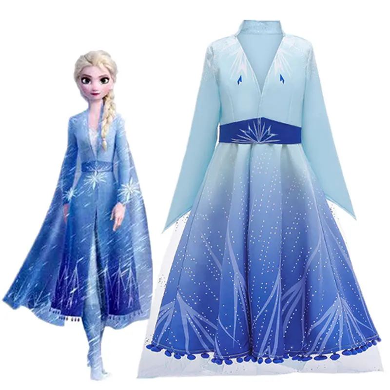 Новинка 2020 года Детское рождественское платье Анны и Эльзы для костюмированной