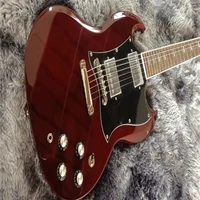2021hothigh quality burgundy electric guitar chrome plated hardware black pickguard top quality