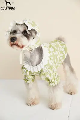 

Lace Flower Puppy Clothes Cute Cotton Dog Shirt for Teddy Schnauzer Spring Printing Dog Clothes for Small Dogs Girl Dropshipping