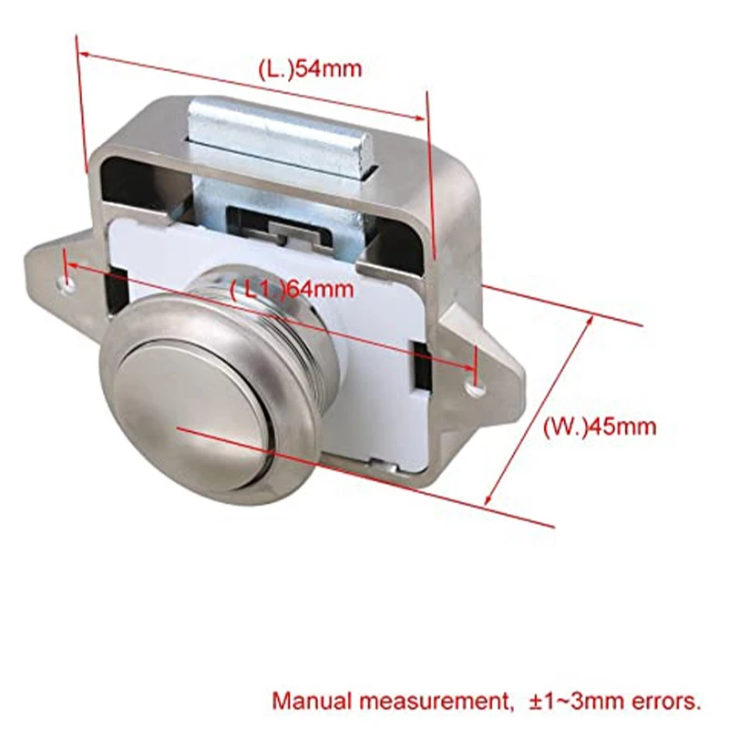 5 шт. 26 мм открывающаяся стандартная никелевая Кнопка без ключа защелка для шкафа