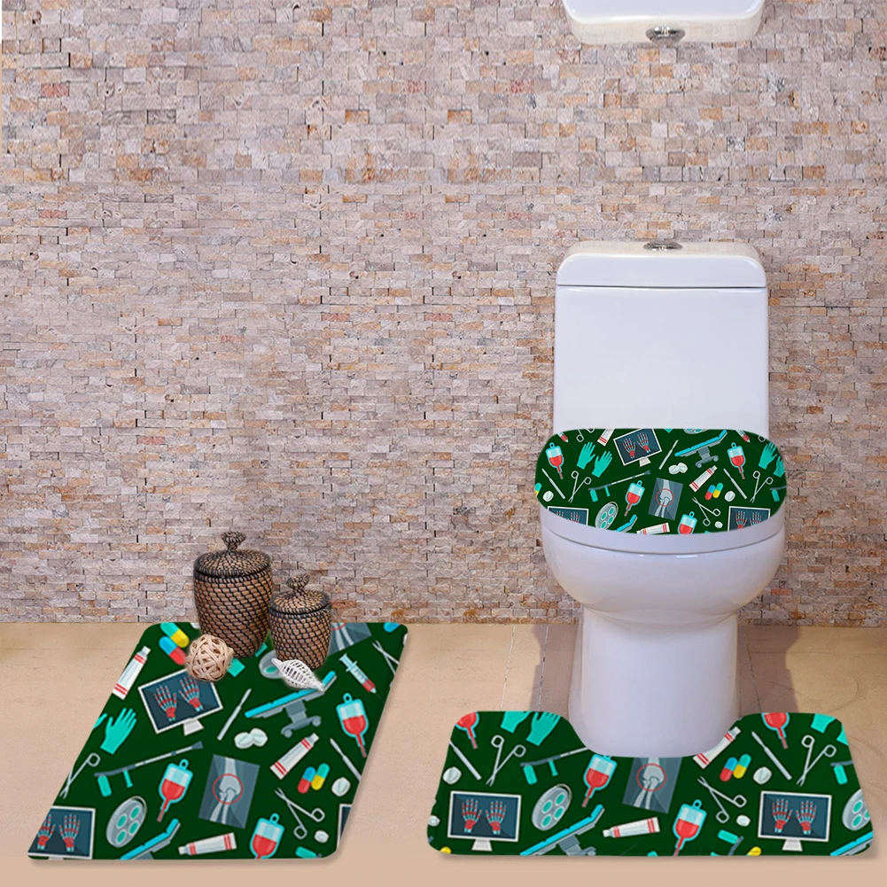 

HUGSIDEA Non-Slip Bath Mat Bathroom Kitchen Carpet Cartoon Medical Equipment Printing Non-slip WC Floor Mat Rugs Hot Selling