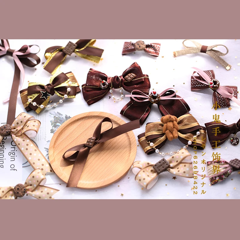 

Original Lolita Soft Girl Bear Side Clip Hairpin Headband/Hairpin Headdress Brown Lolita Hair Accessories
