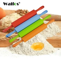 walfos non stick silicone rolling pin cake fondant dough roller cake decorating tools sugarcraft kitchen baking accessories