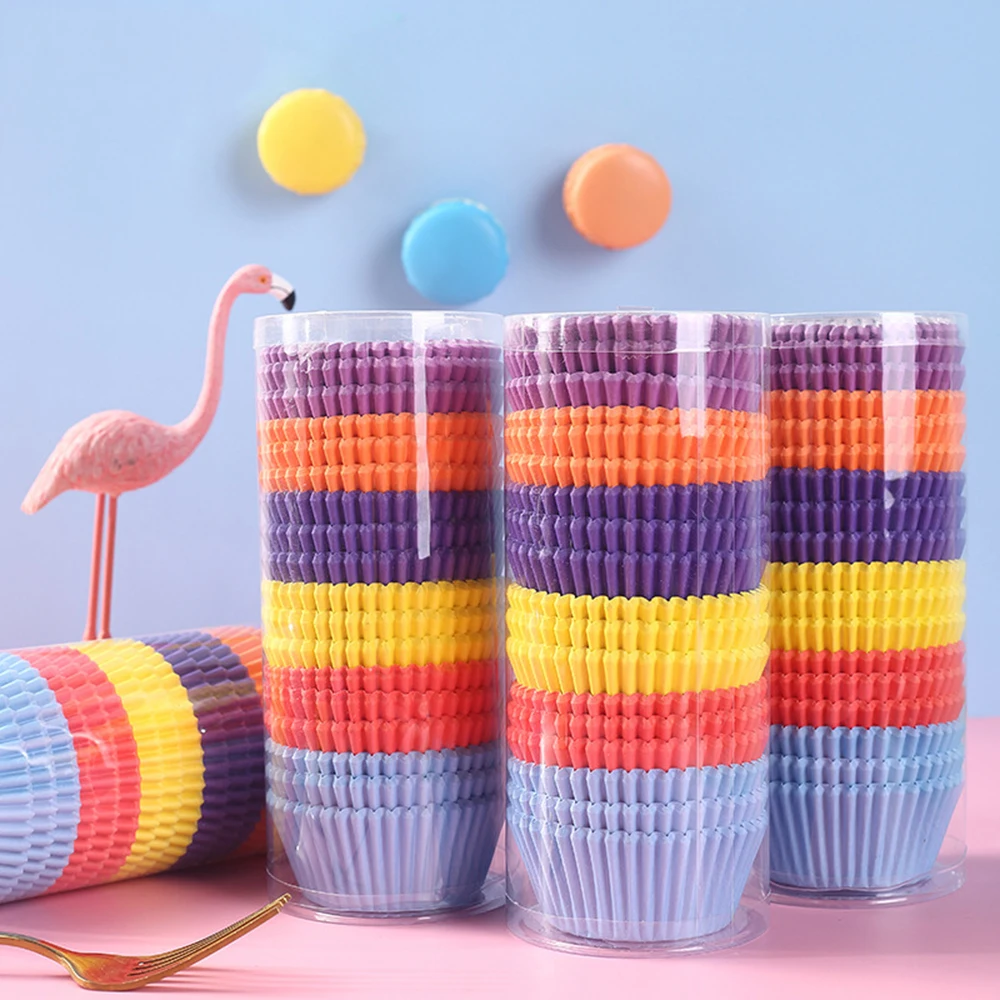 450 шт милые цветные бумажные вкладыши для кексов чистый цвет чашки выпечки Маффин