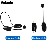 ankndo wireless microphone headset portable head mounted teaching loudspeaker audio headsets with mic for tour guide lecture