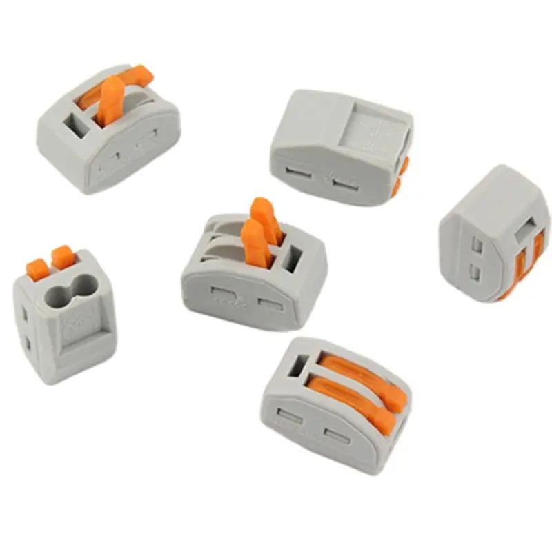 

100PCS PCT212 Reusable Spring Crimp Lever Terminal Block Electric Cable Connector Wire 2Pin Terminales Electricos Wire Connector