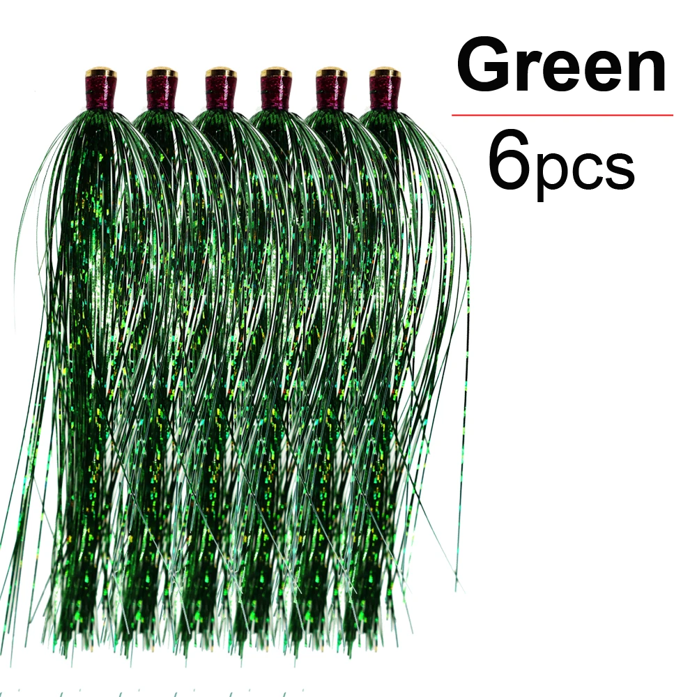 Green-6pcs ICERIO 6 шт. латунная скользящая трубка стример Голографическая мишура мигалка Прорезыватель форель рыболовные приманки снасти - Цвет: Green-6pcs