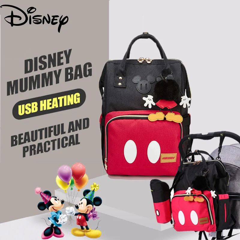 Disney Minnie Mickey Детская сумка для подгузников USB Водонепроницаемая модная мам
