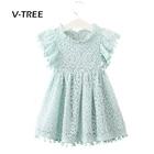 Женское летнее кружевное платье для девочек, модное платье принцессы для маленьких девочек, детское платье