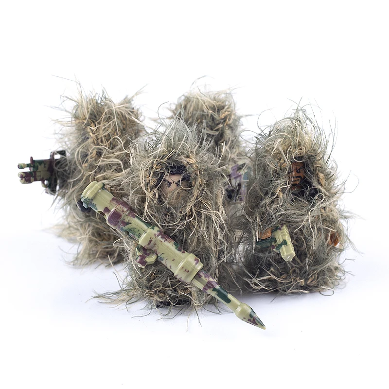 6 шт. фигурки костюма гилли строительные блоки военный камуфляж аксессуары для