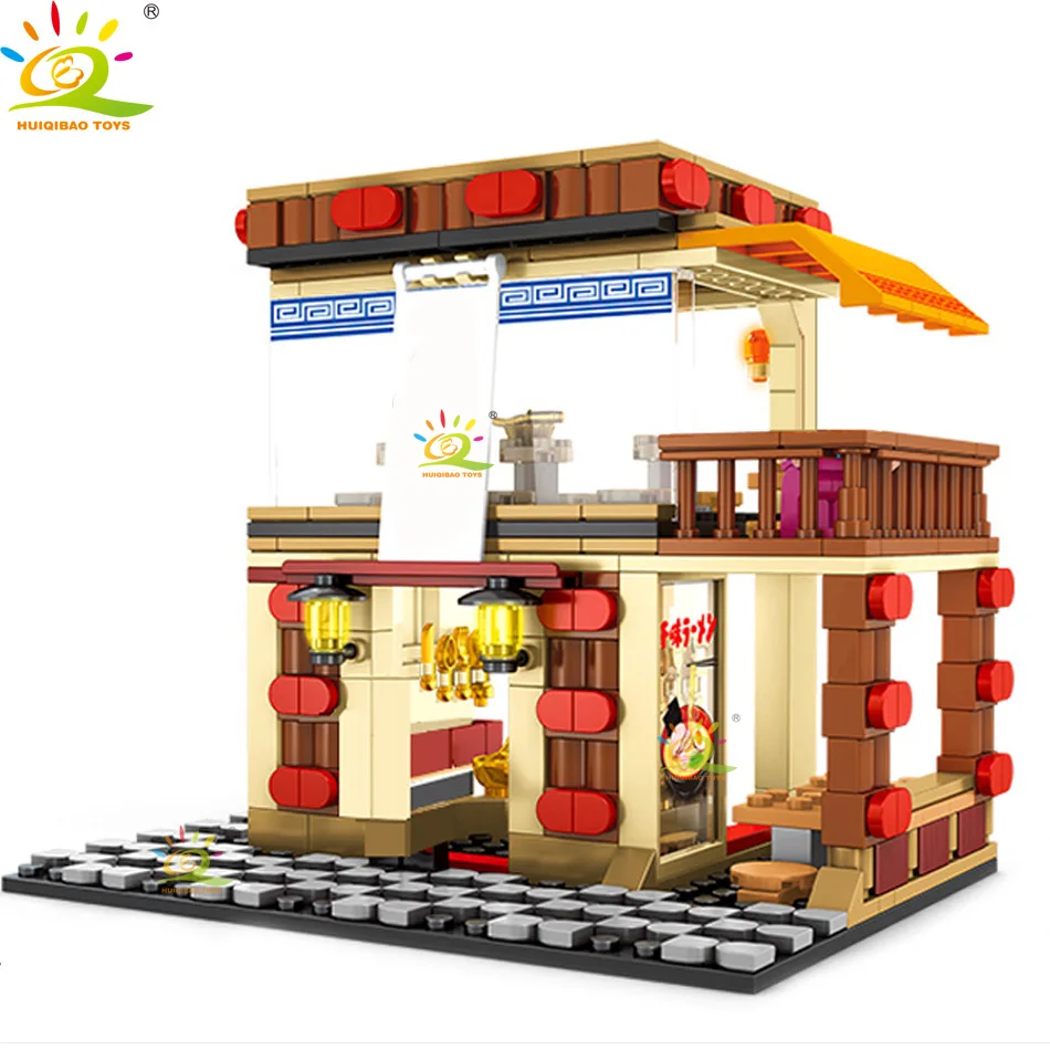 Игрушки 365 шт. лапши магазина улицы ViewJP Ramen боль строительные блоки Ciy Resauran улица