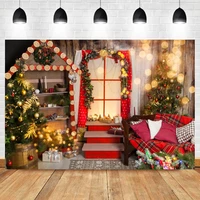 laeacco indoor christmas tree light bokeh gift newborn birthday photo photography backdrop photo background for photo studio