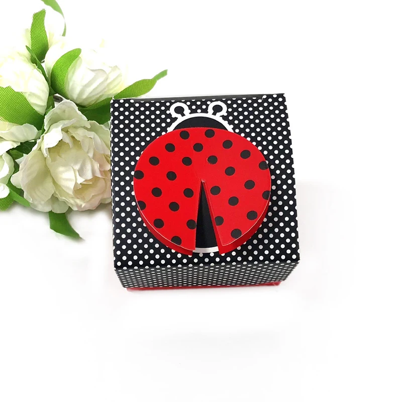 50 шт. 3D Божья коровка с крыльями подарочные коробки мультяшная коробка для конфет