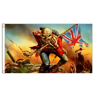 3x5fts heavy metal gift flag polyester hanging skull skeleton soldier england banner for decor